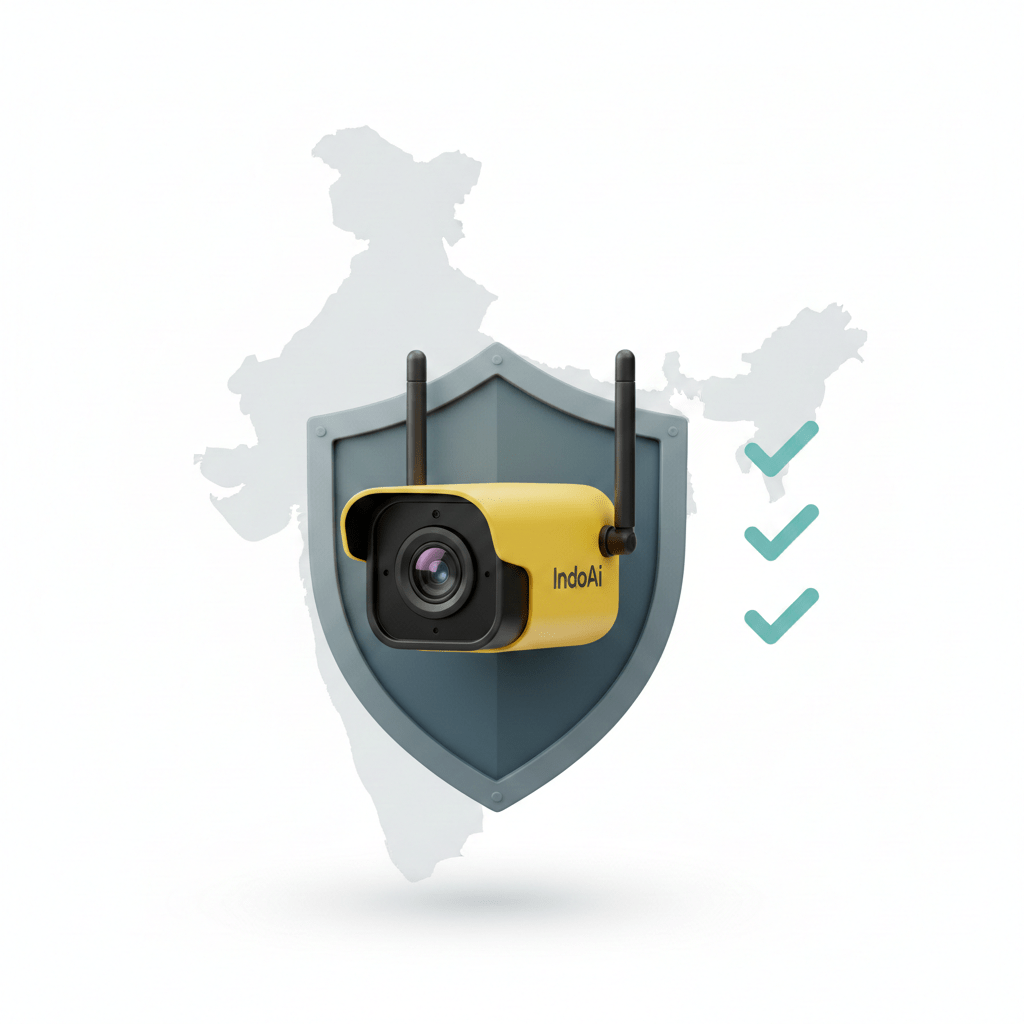 India-first AI surveillance platform highlighting data privacy, local deployment, and regulatory compliance compared to Verkada
