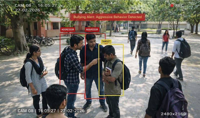 Detect bullying behavior in monitored areas.