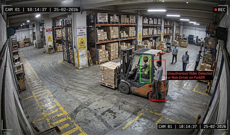 Identify unauthorized personnel on forklifts.