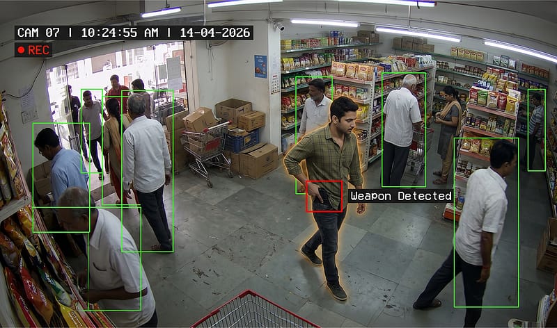 Detect visible firearms in monitored environments.