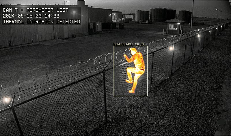 Heat-based detection for perimeter security.