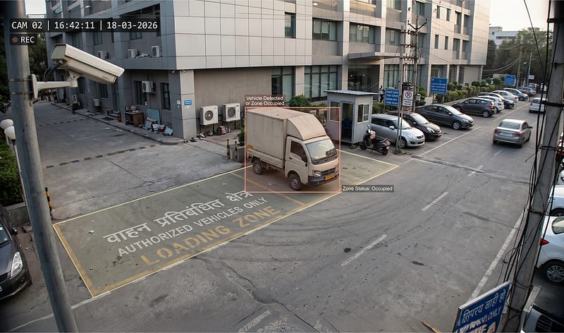 Monitor vehicle presence in designated zones.