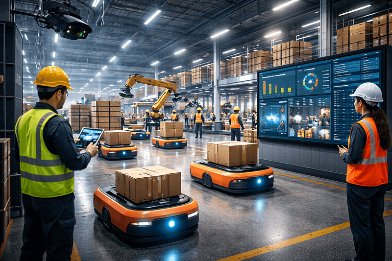 AI smart warehousing system in India using automation and real-time logistics monitoring technology